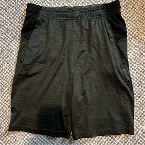 Reebok Men's Dark Green and Black Athletic Shorts